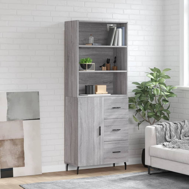 Högskåp Sonoma-Ek 69,5X34X180 Cm Konstruerat Trä