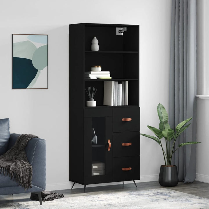 Högskåp Högglans Vit 69,5X34X180 Cm Konstruerat Trä