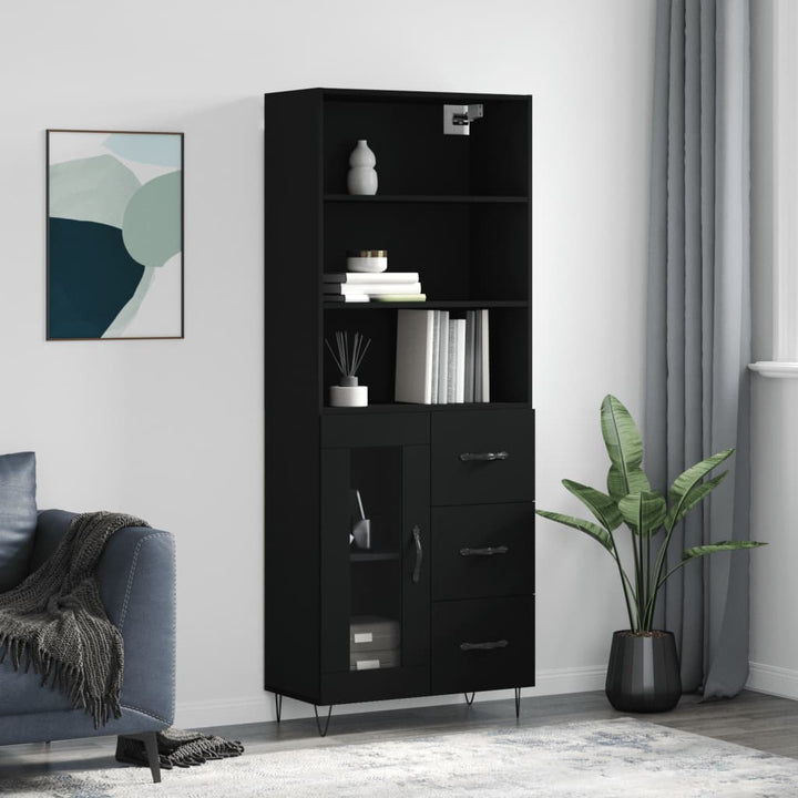 Högskåp Högglans Vit 69,5X34X180 Cm Konstruerat Trä