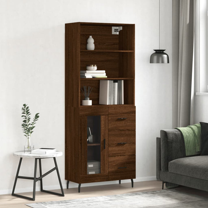 Högskåp Sonoma-Ek 69,5X34X180 Cm Konstruerat Trä