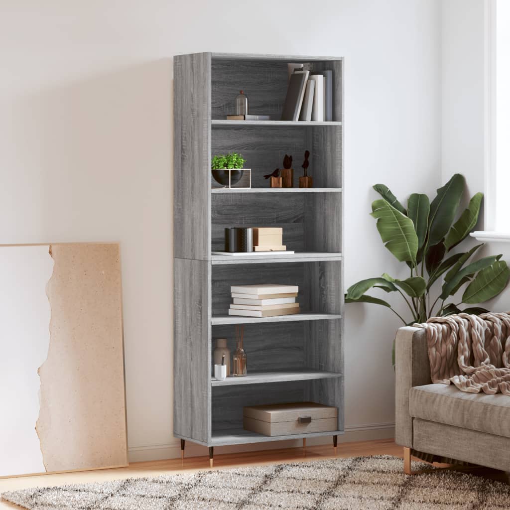 Högskåp Högglans Vit 69,5X34X180 Cm Konstruerat Trä