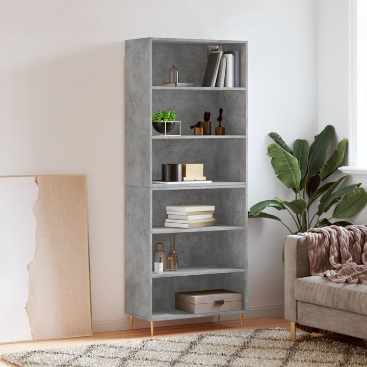 Högskåp Högglans Vit 69,5X34X180 Cm Konstruerat Trä