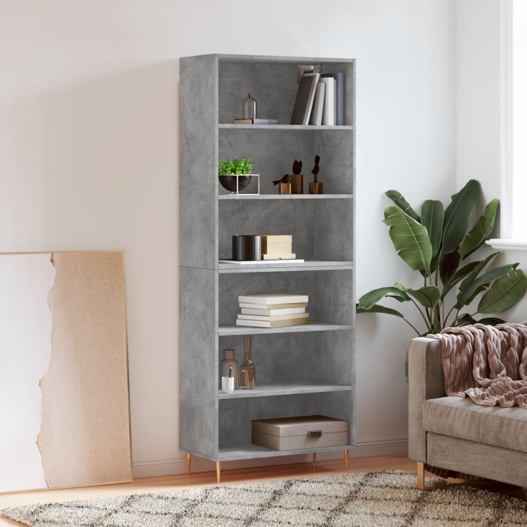 Högskåp Högglans Vit 69,5X34X180 Cm Konstruerat Trä