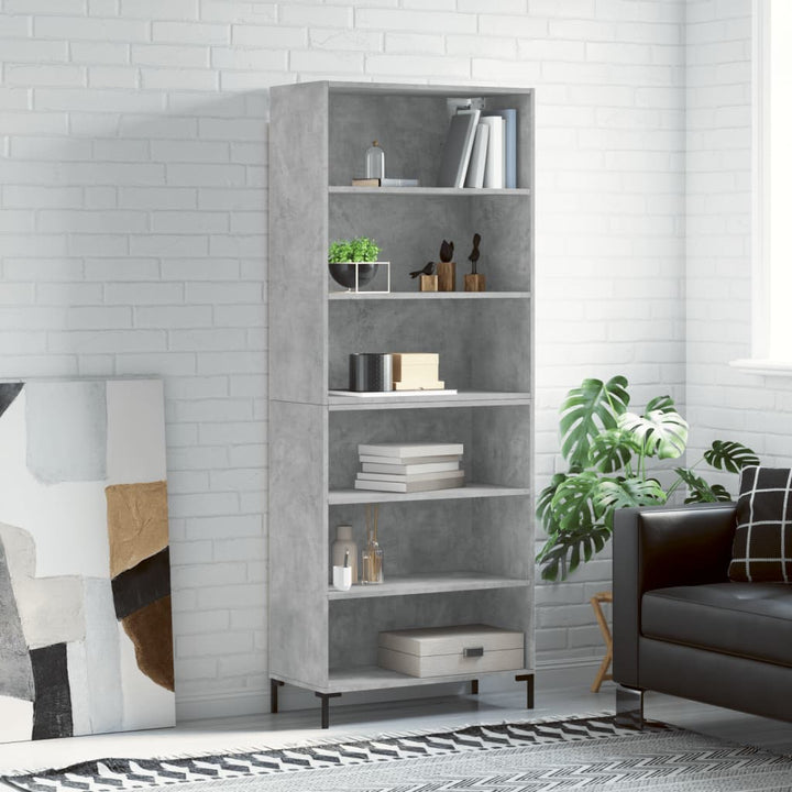 Högskåp Högglans Vit 69,5X34X180 Cm Konstruerat Trä