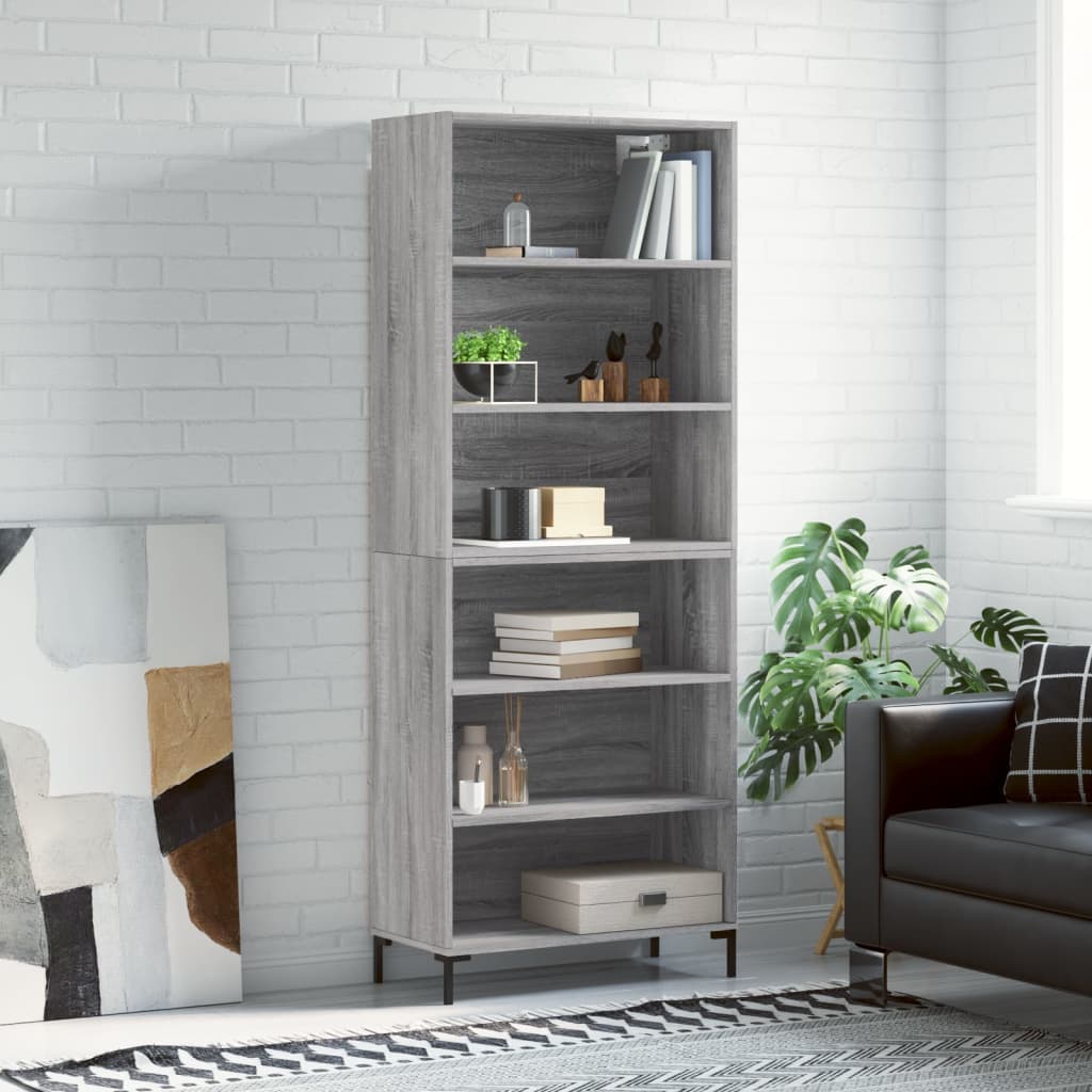 Högskåp Högglans Vit 69,5X34X180 Cm Konstruerat Trä