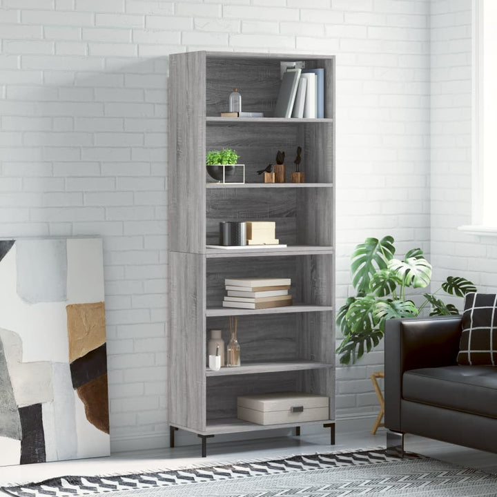 Högskåp Högglans Vit 69,5X34X180 Cm Konstruerat Trä