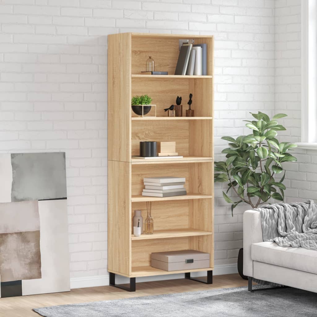 Högskåp Sonoma-Ek 69,5X34X180 Cm Konstruerat Trä