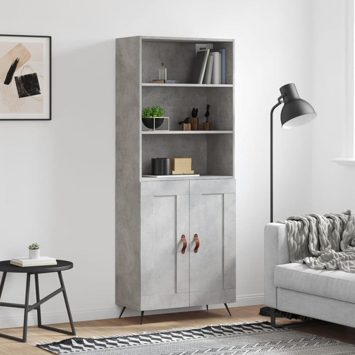 Högskåp Högglans Vit 69,5X34X180 Cm Konstruerat Trä