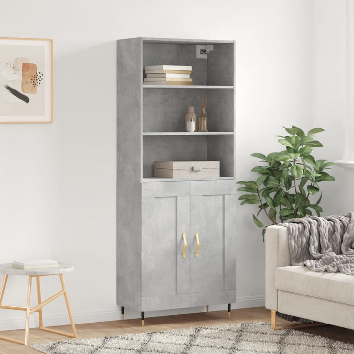 Högskåp Högglans Vit 69,5X34X180 Cm Konstruerat Trä