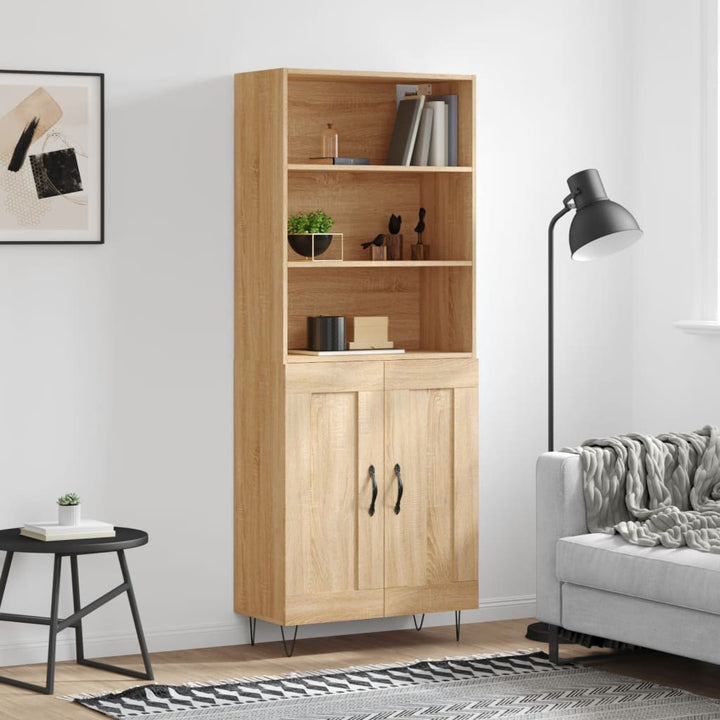 Högskåp Högglans Vit 69,5X34X180 Cm Konstruerat Trä