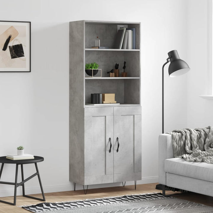 Högskåp Högglans Vit 69,5X34X180 Cm Konstruerat Trä