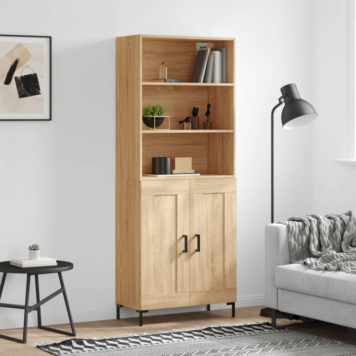 Högskåp Högglans Vit 69,5X34X180 Cm Konstruerat Trä