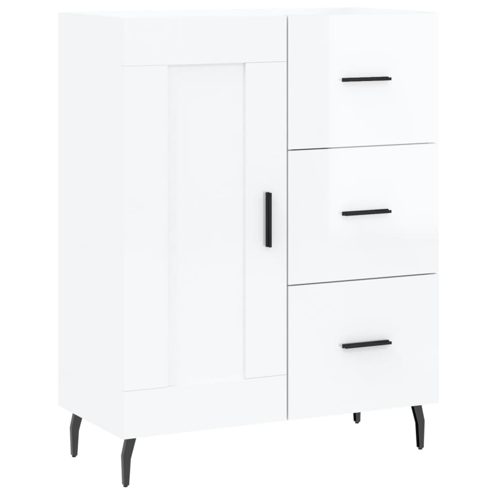 Högskåp Högglans Vit 69,5X34X180 Cm Konstruerat Trä