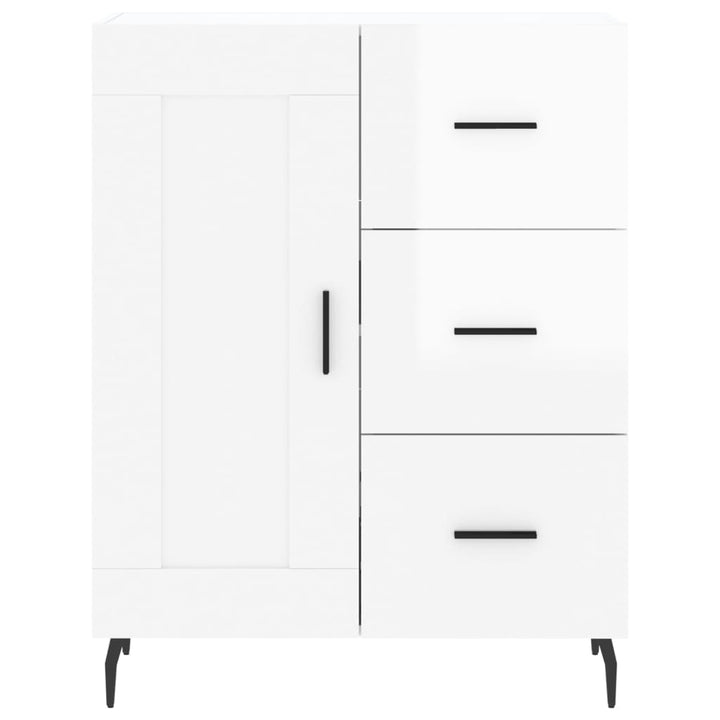 Högskåp Högglans Vit 69,5X34X180 Cm Konstruerat Trä