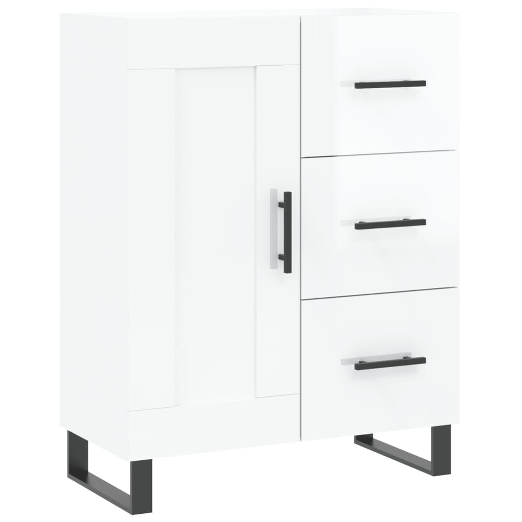 Högskåp Högglans Vit 69,5X34X180 Cm Konstruerat Trä