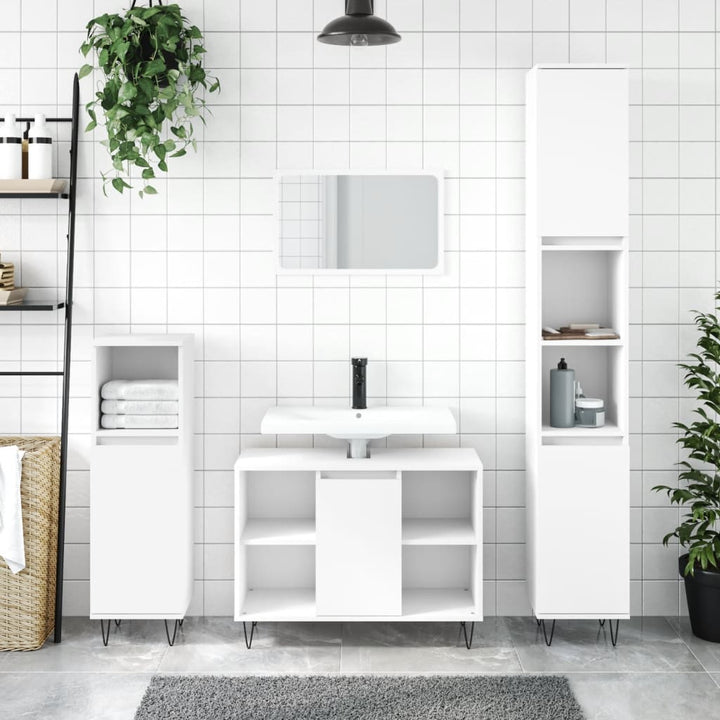 Badrumsmöbler 3 Delar Set Konstruerat Trä