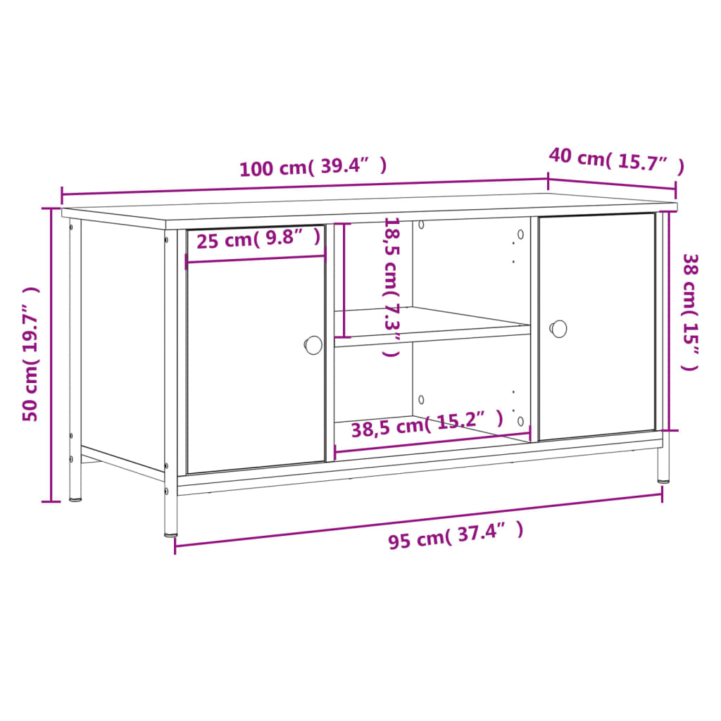Tv-Bänk 100X40X50 Cm Konstruerat Trä