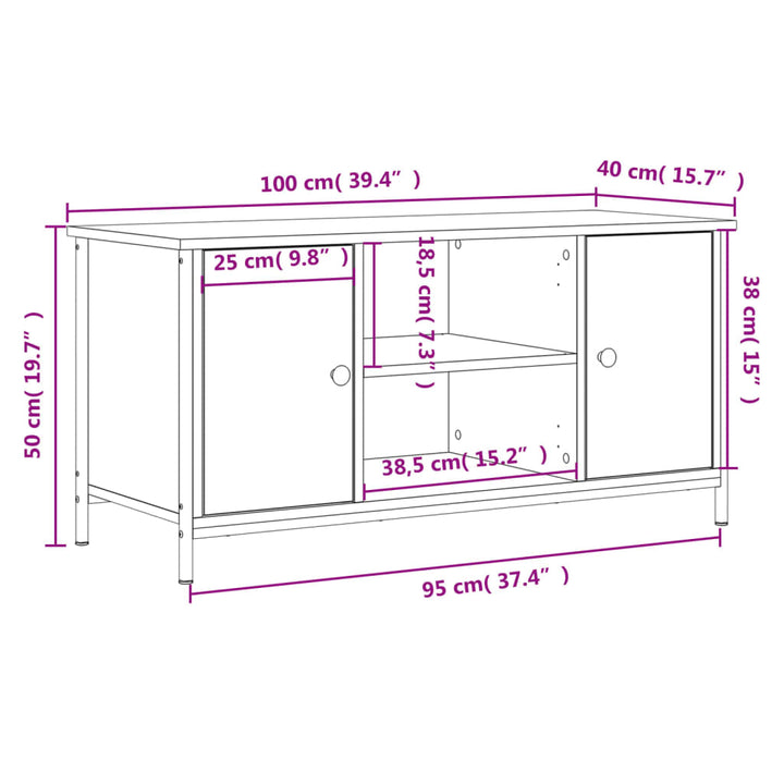 Tv-Bänk 100X40X50 Cm Konstruerat Trä