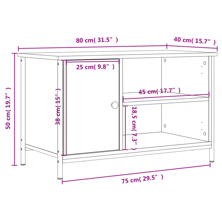 Tv-Bänk Sonoma-Ek 80X40X50 Cm Konstruerat Trä