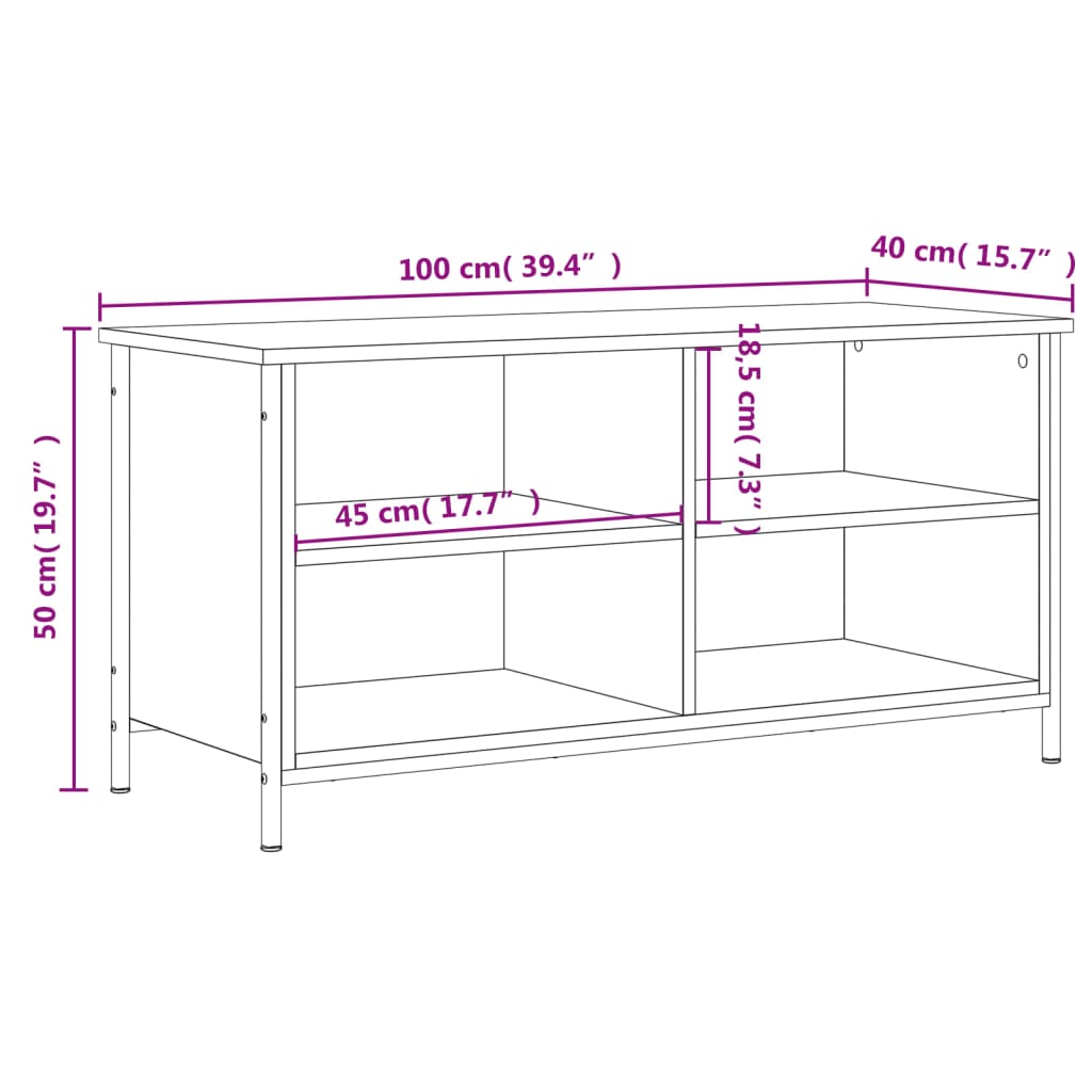 Tv-Bänk Sonoma-Ek 100X40X50 Cm Konstruerat Trä