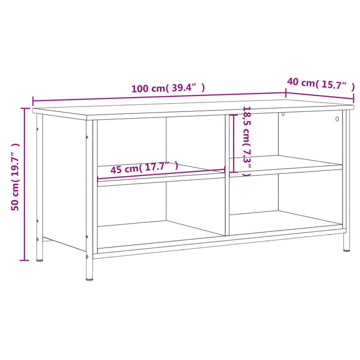 Tv-Bänk Sonoma-Ek 100X40X50 Cm Konstruerat Trä