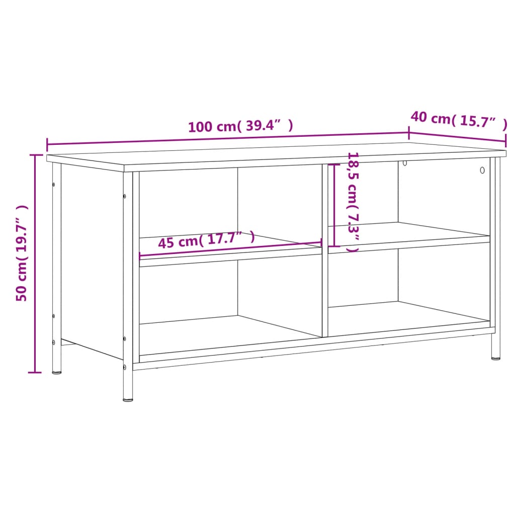 Tv-Bänk 100X40X50 Cm Konstruerat Trä