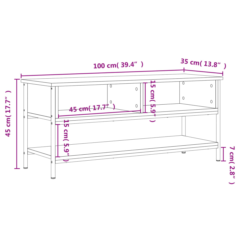 Tv-Skåp 100X35X45 Cm Konstruerat Trä
