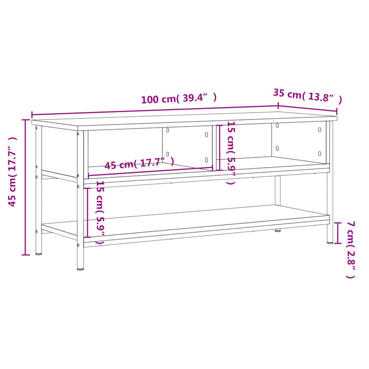 Tv-Skåp 100X35X45 Cm Konstruerat Trä