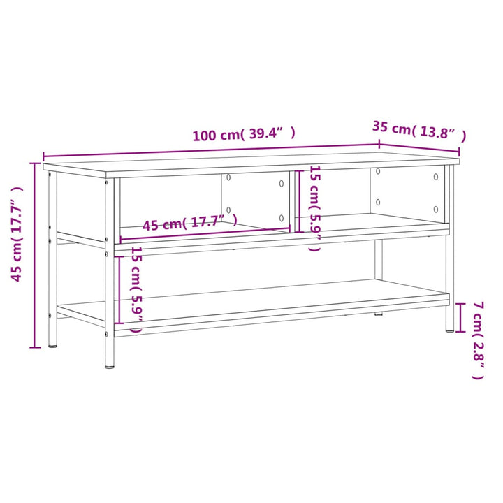 Tv-Bänk 100X35X45 Cm Konstruerat Trä