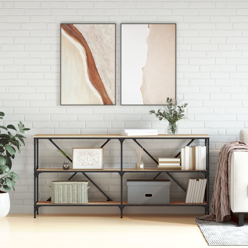 Konsolbord Sonoma-Ek 160X30X75 Cm Konstruerat Trä Och Järn