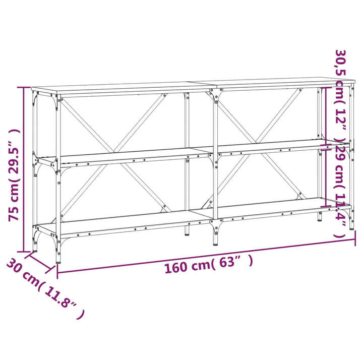 Konsolbord 160X30X75 Cm Konstruerat Trä Och Järn