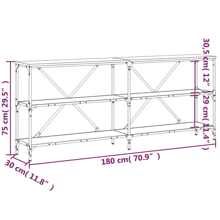Konsolbord 180X30X75 Cm Konstruerat Trä Och Järn