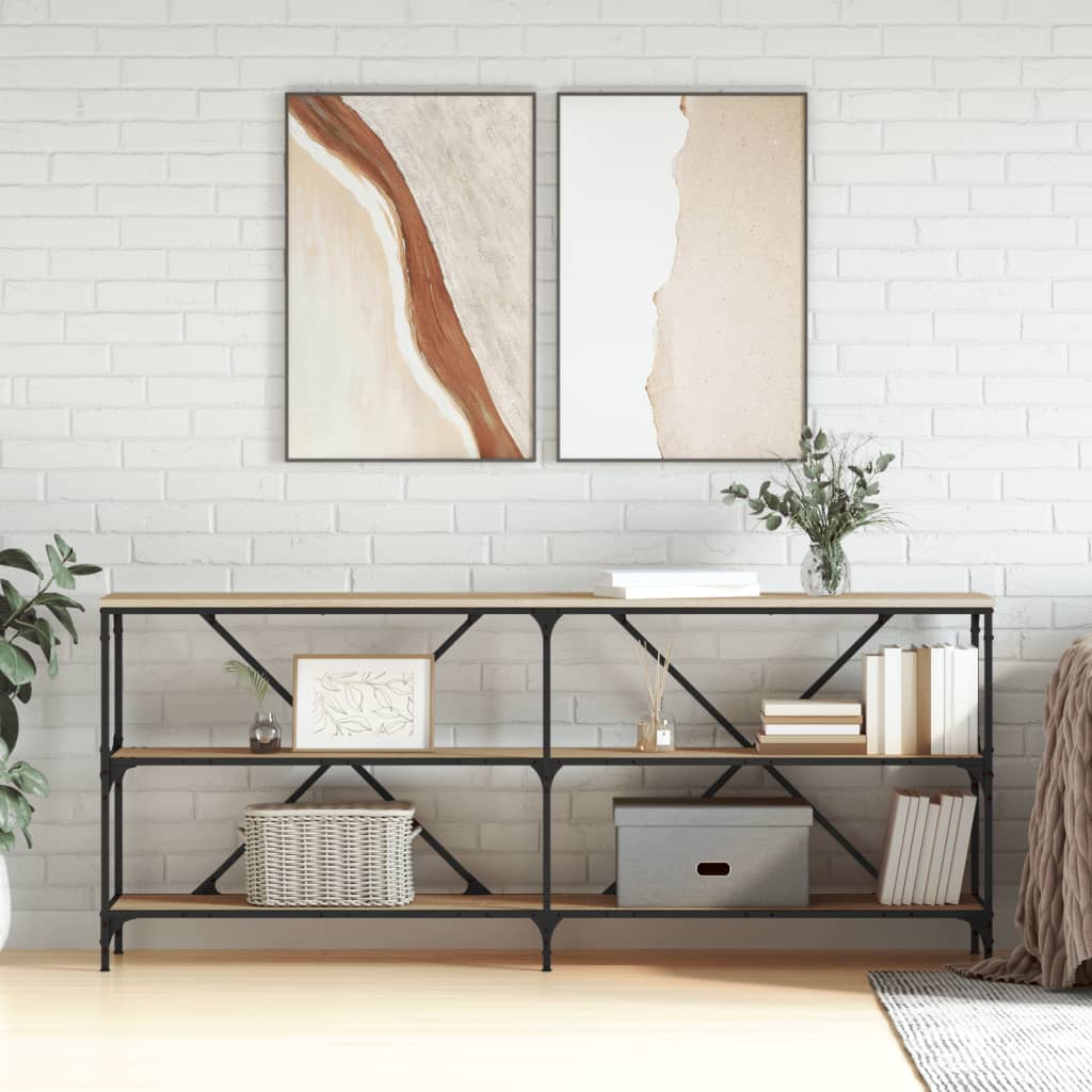 Konsolbord Sonoma-Ek 180X30X75 Cm Konstruerat Trä Och Järn