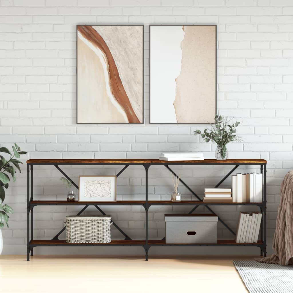 Konsolbord 200X30X75 Cm Konstruerat Trä Och Järn