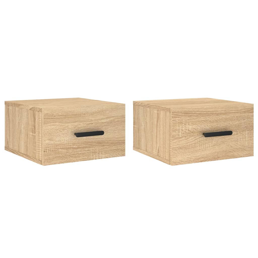 Väggmonterade Sängbord 2 St Sonoma-Ek 35X35X20 Cm