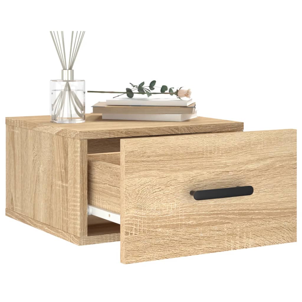 Väggmonterade Sängbord 2 St Sonoma-Ek 35X35X20 Cm