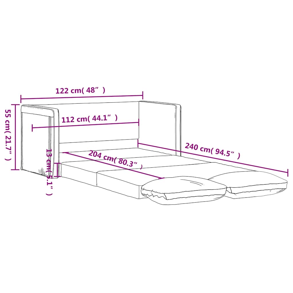 Golvbäddsoffa 2-I-1 Mörkgul 122X204X55 Cm Sammet