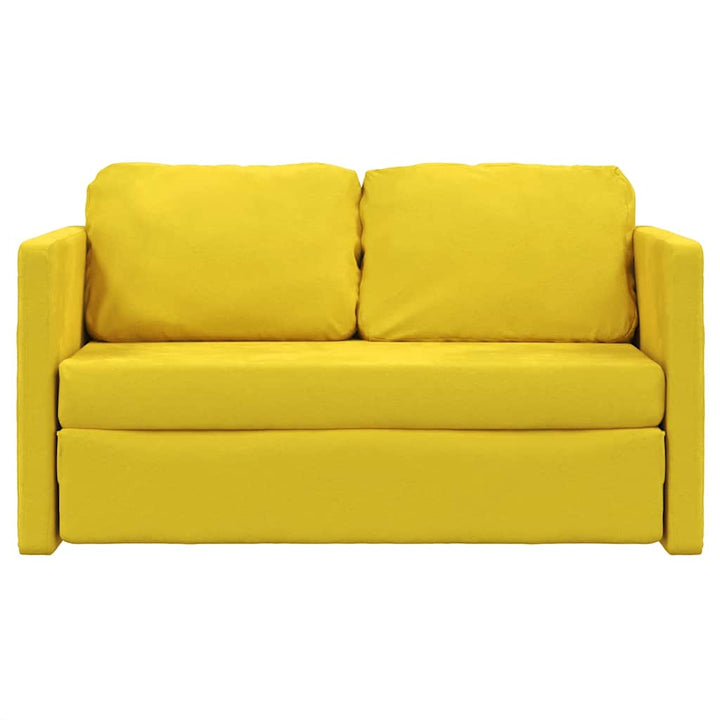 Golvbäddsoffa 2-I-1 Mörkgul 122X204X55 Cm Sammet