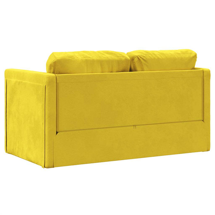 Golvbäddsoffa 2-I-1 Mörkgul 122X204X55 Cm Sammet