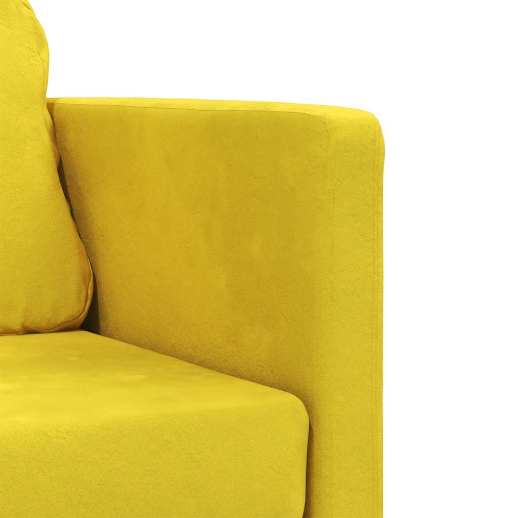 Golvbäddsoffa 2-I-1 Mörkgul 122X204X55 Cm Sammet