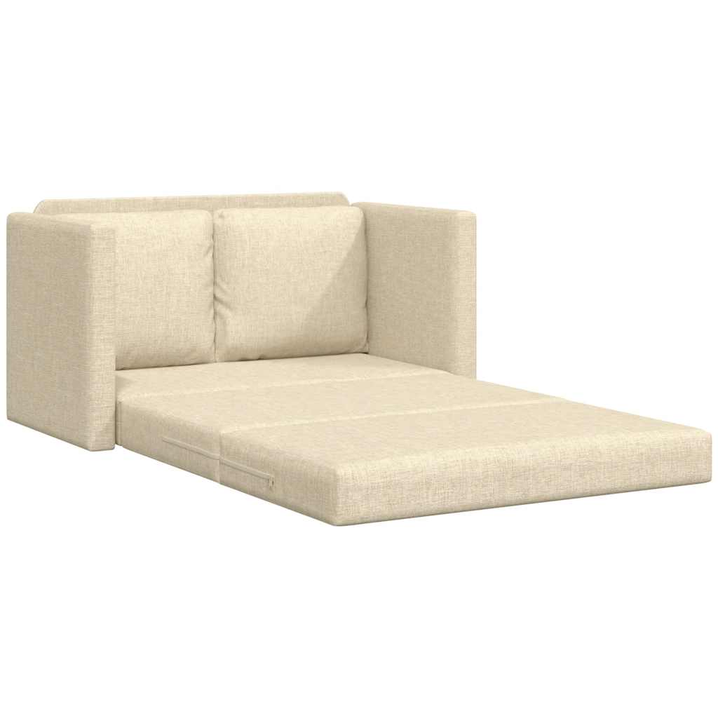 Golvbäddsoffa 2-I-1 Gräddvit 112X174X55 Cm Tyg