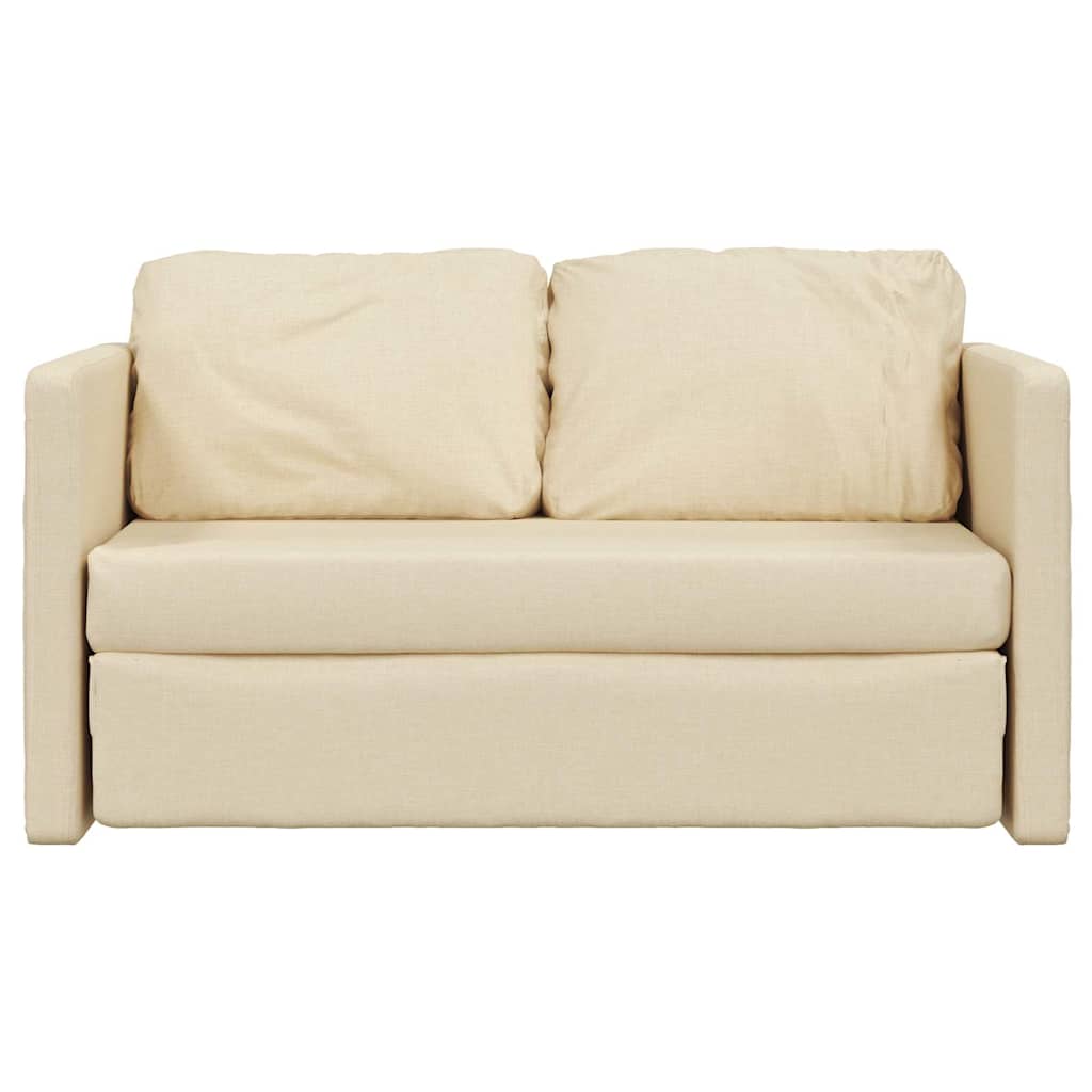 Golvbäddsoffa 2-I-1 Gräddvit 112X174X55 Cm Tyg