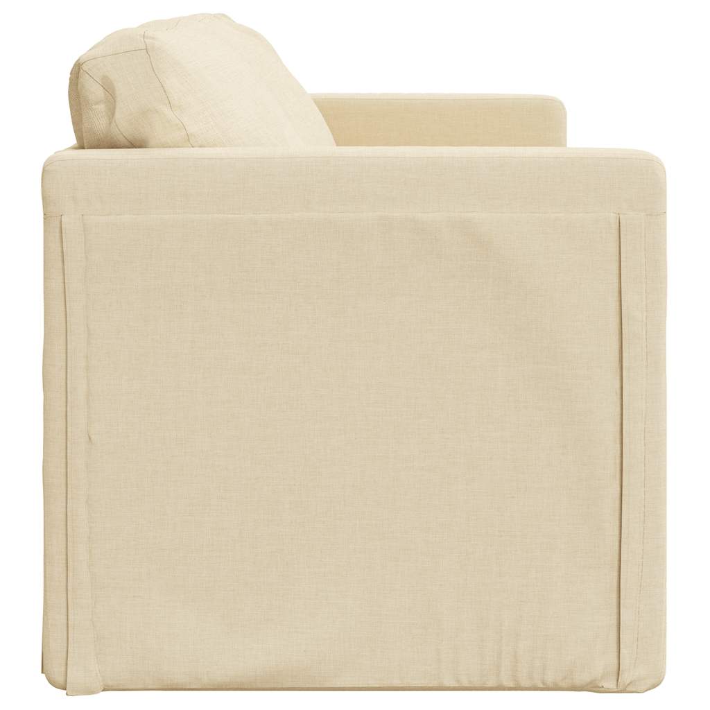 Golvbäddsoffa 2-I-1 Gräddvit 112X174X55 Cm Tyg