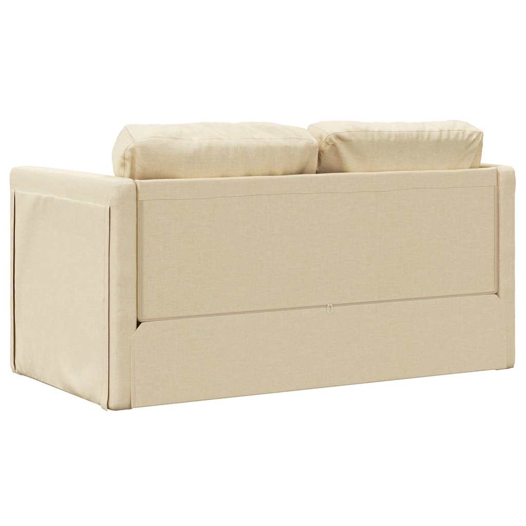 Golvbäddsoffa 2-I-1 Gräddvit 112X174X55 Cm Tyg