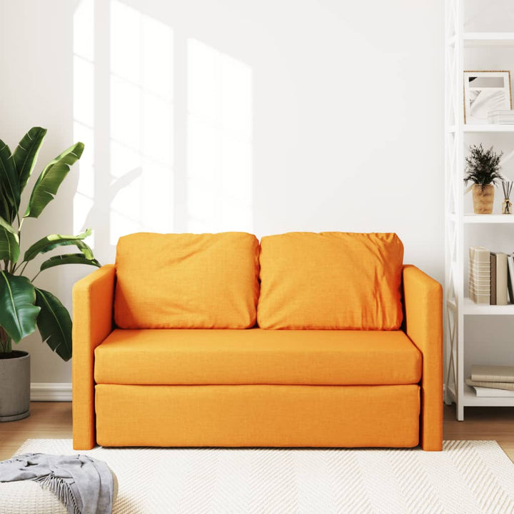 Golvbäddsoffa 2-I-1 Mörkgul 112X174X55 Cm Tyg