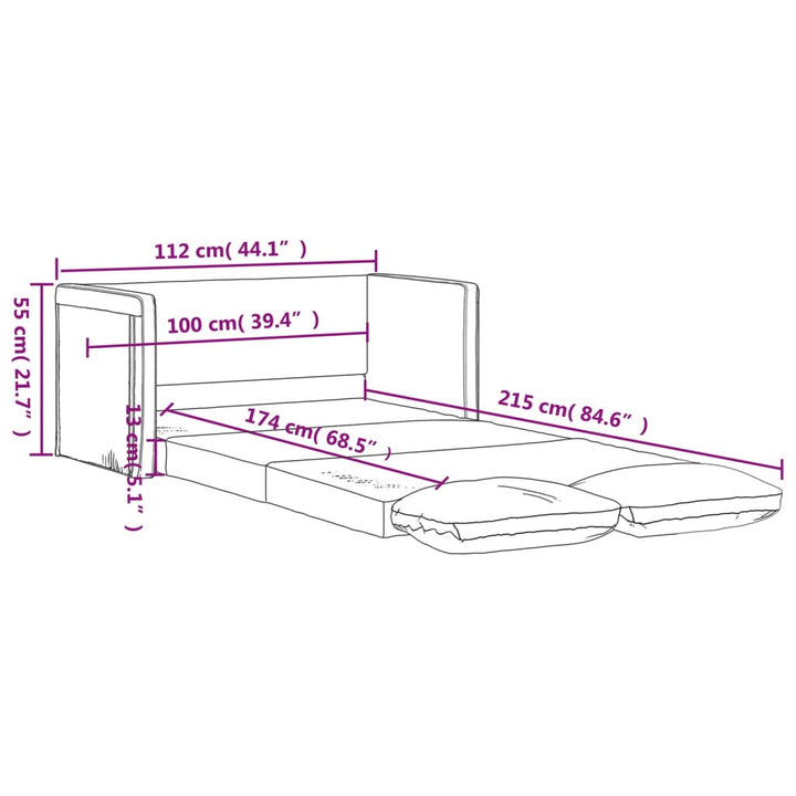 Golvbäddsoffa 2-I-1 112X174X55 Cm Konstläder
