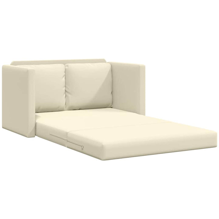 Golvbäddsoffa 2-I-1 Gräddvit 112X174X55 Cm Konstläder