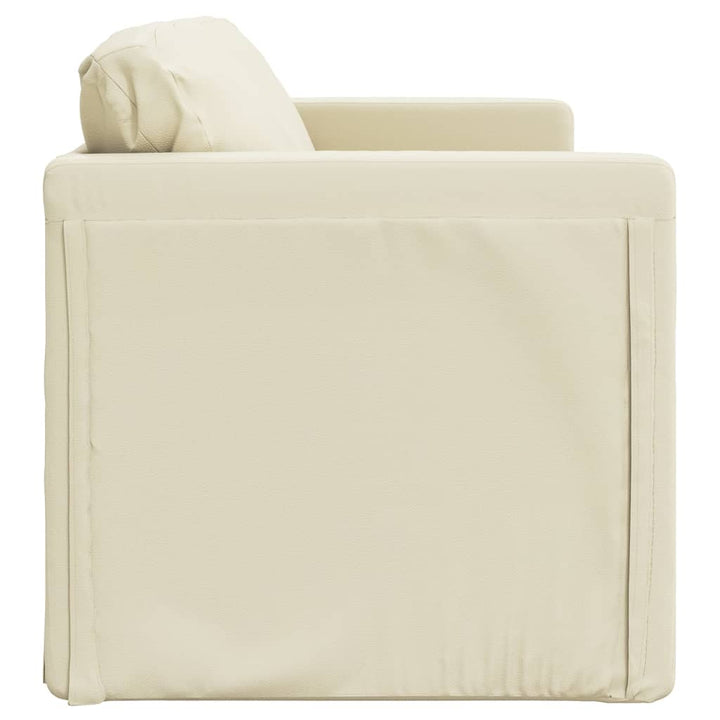 Golvbäddsoffa 2-I-1 Gräddvit 112X174X55 Cm Konstläder