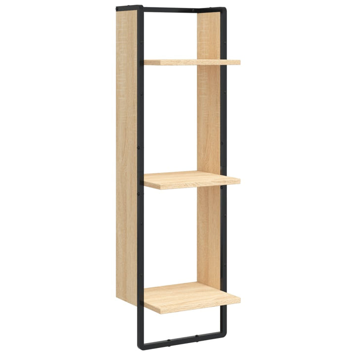 Vägghylla 3 Hyllor Sonoma-Ek Konstruerat Trä