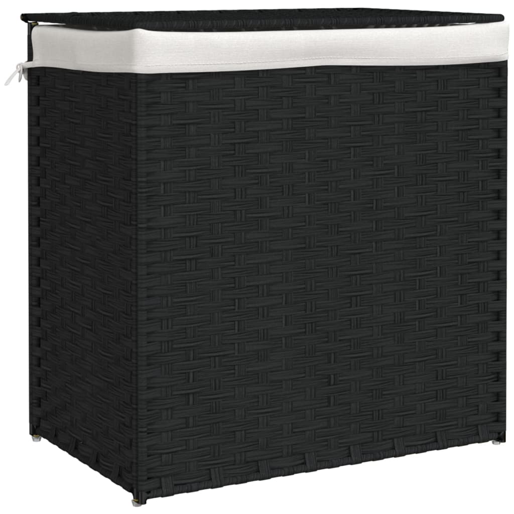Tvättkorg Med 2 Sektioner 53X35X57 Cm Konstrotting